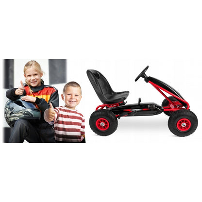 Kart cu pedale si roti gonflabile, Gokart RK-590 Ricokids 759001, Rosu