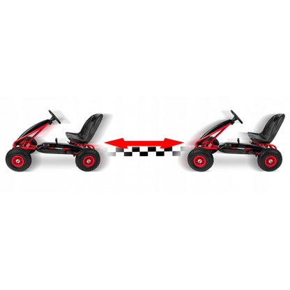 Kart cu pedale si roti gonflabile, Gokart RK-590 Ricokids 759001, Rosu
