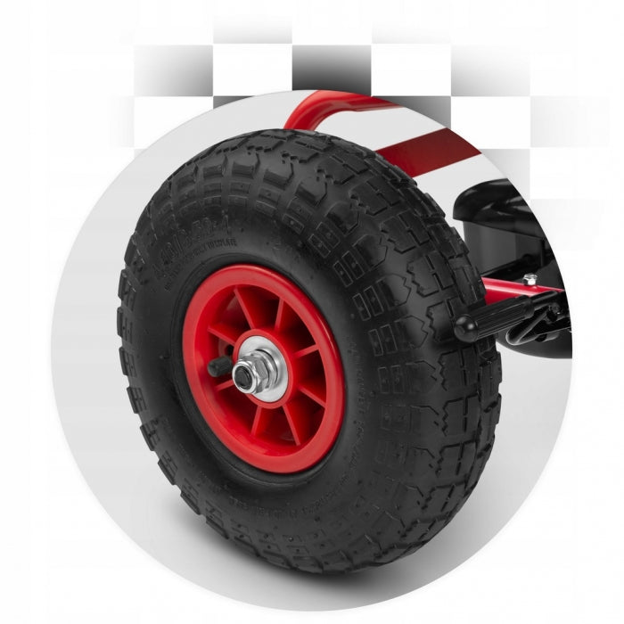 Kart cu pedale si roti gonflabile, Gokart RK-590 Ricokids 759001, Rosu