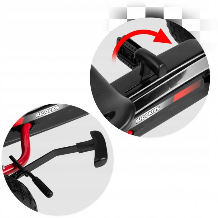 Kart cu pedale si roti gonflabile, Gokart RK-590 Ricokids 759001, Rosu