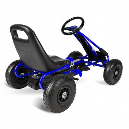 Kart cu pedale si roti gonflabile, Gokart RK-594 Ricokids 759400, Albastru