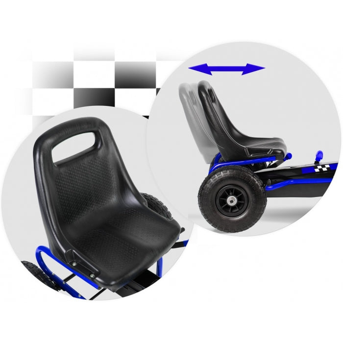 Kart cu pedale si roti gonflabile, Gokart RK-594 Ricokids 759400, Albastru