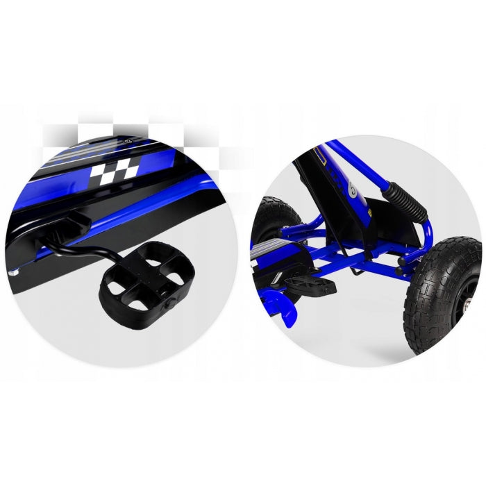 Kart cu pedale si roti gonflabile, Gokart RK-594 Ricokids 759400, Albastru