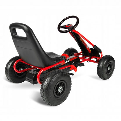 Kart cu pedale si roti gonflabile, Gokart RK-594 Ricokids 759401, Rosu