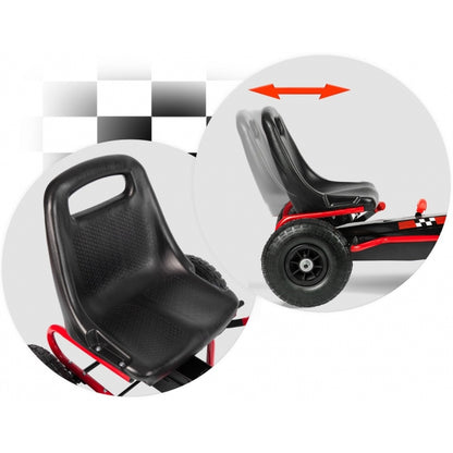 Kart cu pedale si roti gonflabile, Gokart RK-594 Ricokids 759401, Rosu