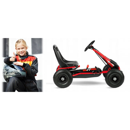 Kart cu pedale si roti gonflabile, Gokart RK-594 Ricokids 759401, Rosu