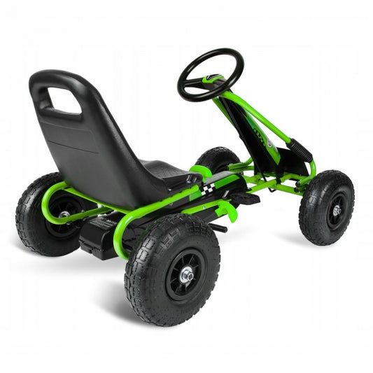 Kart cu pedale si roti gonflabile, Gokart RK-594 Ricokids 759402, Verde