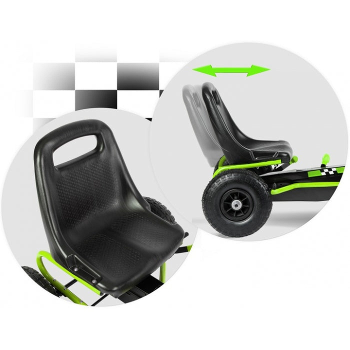 Kart cu pedale si roti gonflabile, Gokart RK-594 Ricokids 759402, Verde