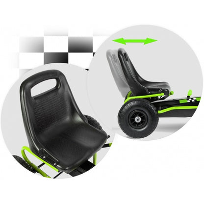 Kart cu pedale si roti gonflabile, Gokart RK-594 Ricokids 759402, Verde