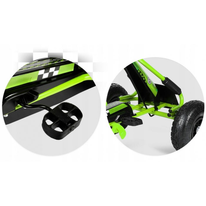 Kart cu pedale si roti gonflabile, Gokart RK-594 Ricokids 759402, Verde
