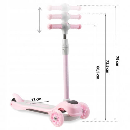 Trotineta cu roti cu LED Ricokids Piko 765001 - Roz - Resigilat