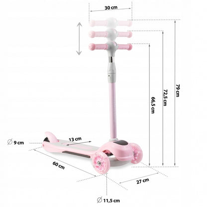 Trotineta cu roti cu LED Ricokids Piko 765001 - Roz - Resigilat