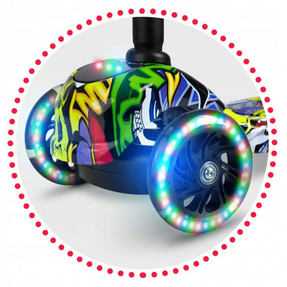 Trotineta cu roti cu LED Ricokids Piko 765011 - Negru - Galben