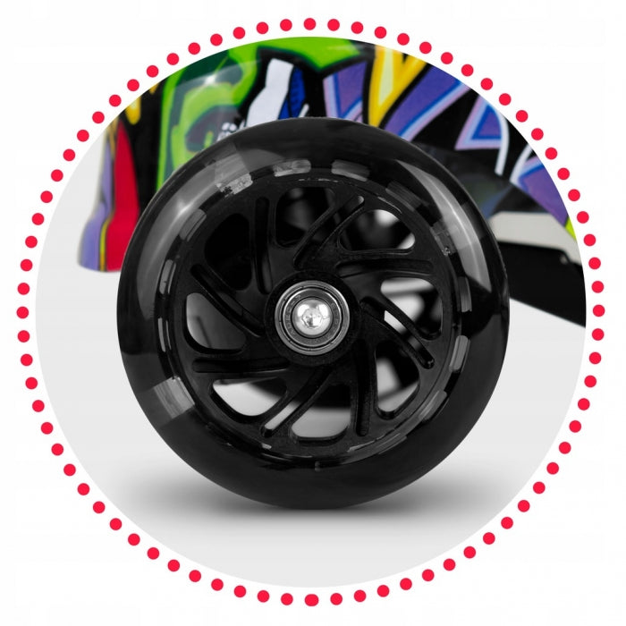 Trotineta cu roti cu LED Ricokids Piko 765011 - Negru - Galben