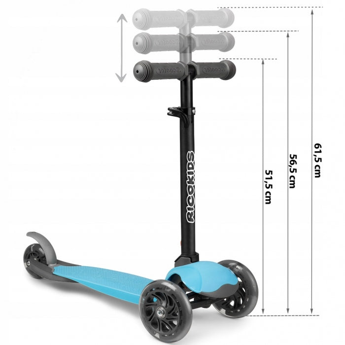 Trotineta cu roti cu LED Ricokids Loco 765100 - Albastru