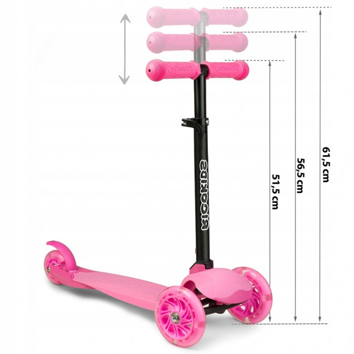 Trotineta cu roti cu LED Ricokids Loco 765102 - Roz