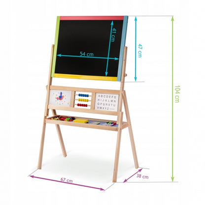 Tabla educationala cu doua fete si accesorii Ricokids RK-801, 113 x 69 x 37 cm, Multicolora