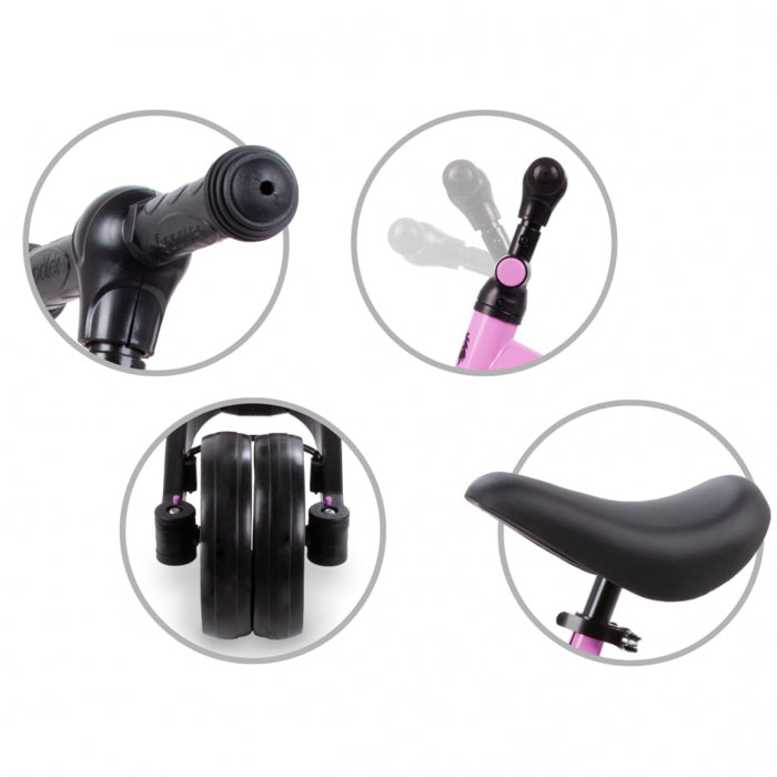 Tricicleta cu pedale 3 in 1 Kidwell Pico Pink