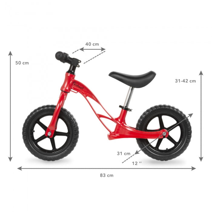 Bicicleta fara pedale cu cadru din magneziu Kidwell Rocky Red