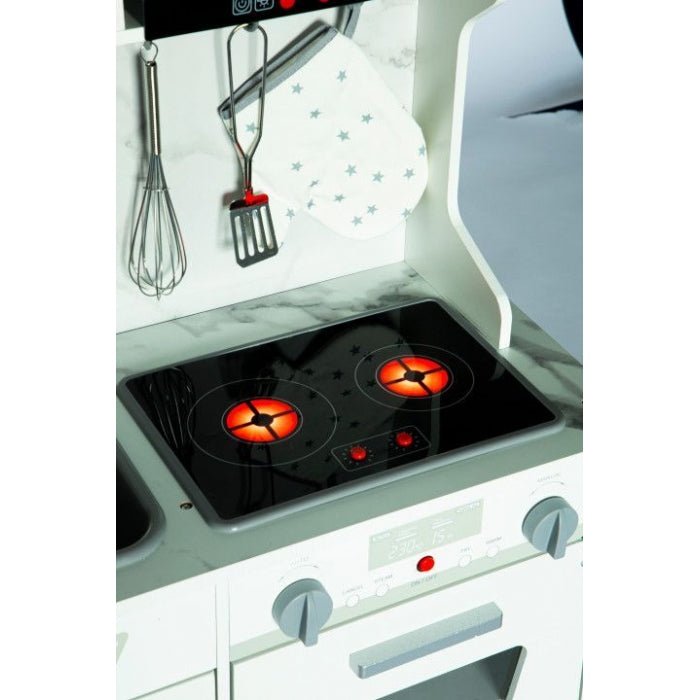 Bucatarie din lemn cu sunete, lumini si accesorii, Ecotoys TL10181