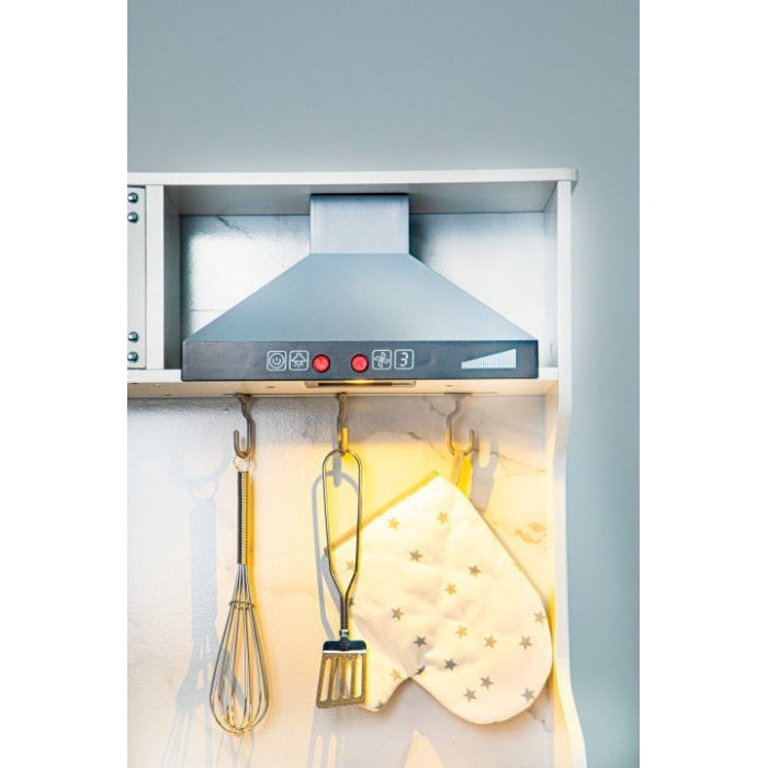 Bucatarie din lemn cu sunete, lumini si accesorii, Ecotoys TL10181