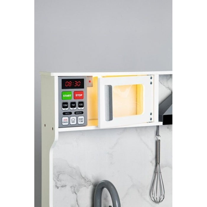 Bucatarie din lemn cu sunete, lumini si accesorii, Ecotoys TL10181