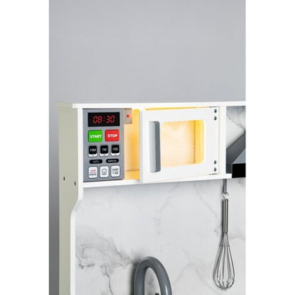 Bucatarie din lemn cu sunete, lumini si accesorii, Ecotoys TL10181