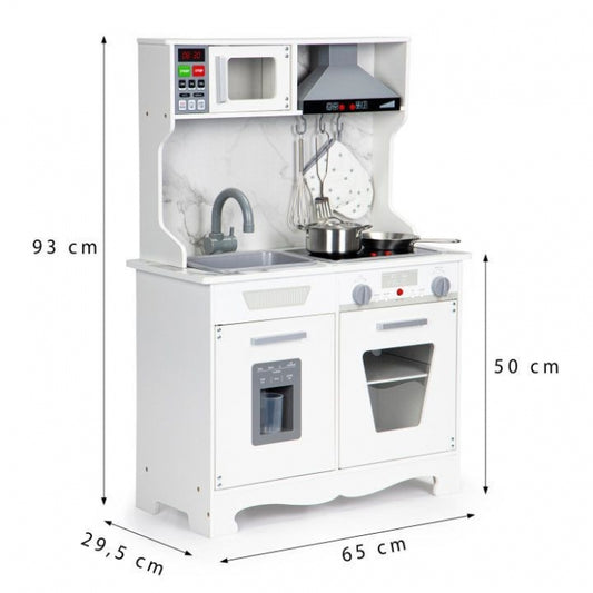 Bucatarie din lemn cu sunete, lumini si accesorii, Ecotoys TL10181