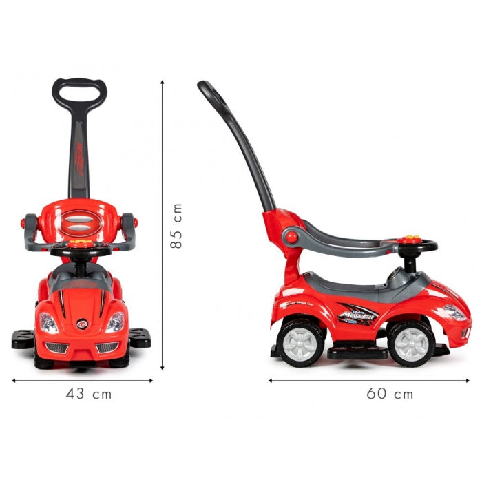 Masinuta de impins 3 in 1 Ecotoys 382 - Rosu