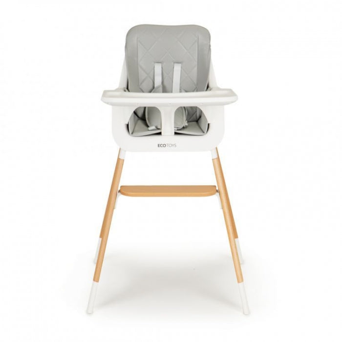 Scaun de masa cu picioare din lemn Ecotoys C-221, Gri