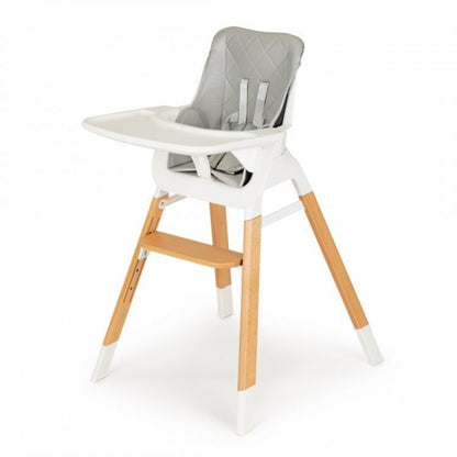 Scaun de masa cu picioare din lemn Ecotoys C-221, Gri