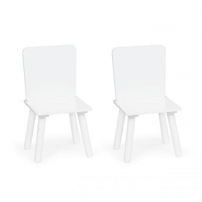 Set de masa in forma de luna si doua scaune pentru copii Ecotoys WH140 - Alb