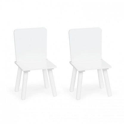 Set de masa in forma de luna si doua scaune pentru copii Ecotoys WH140 - Alb