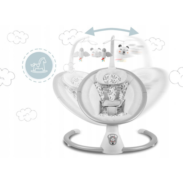 Leagan electric cu vibratii, muzica si jucarii Ricokids 705000, Gri