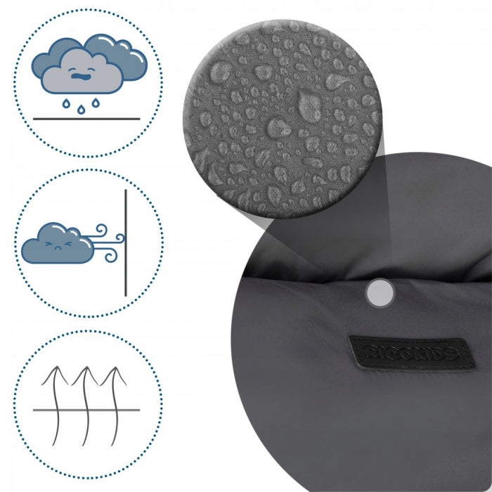 Sac de dormit 95 x 48 cm Ricokids Elmi 720001 - Gri inchis