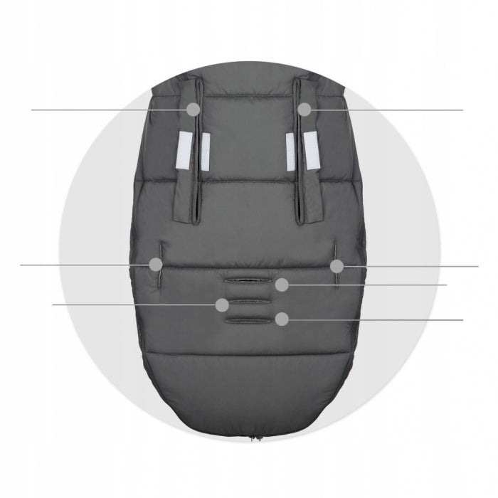 Sac de dormit 95 x 48 cm Ricokids Elmi 720001 - Gri inchis