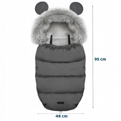 Sac de dormit 95 x 48 cm Ricokids Elmi 720001 - Gri inchis