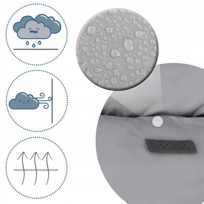 Sac de dormit 95 x 48 cm Ricokids Elmi 720002 - Gri deschis