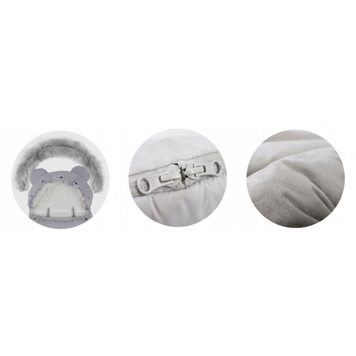 Sac de dormit 95 x 48 cm Ricokids Elmi 720002 - Gri deschis