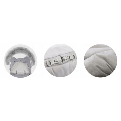 Sac de dormit 95 x 48 cm Ricokids Elmi 720002 - Gri deschis