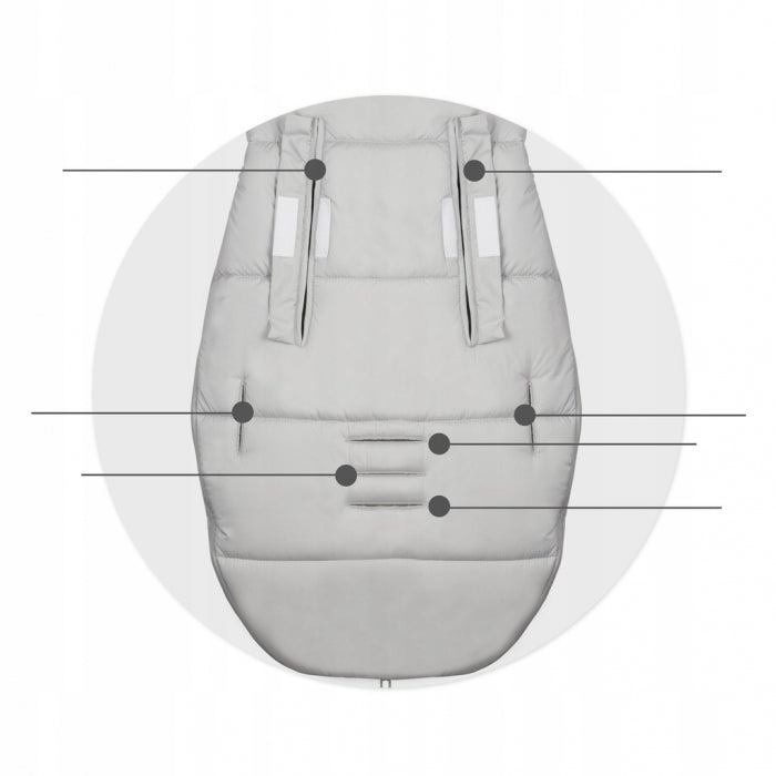 Sac de dormit 95 x 48 cm Ricokids Elmi 720002 - Gri deschis