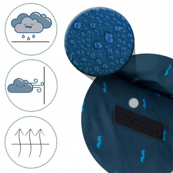 Sac de dormit 95 x 48 cm Ricokids Elmi 720004 - Bleumarin cu modele