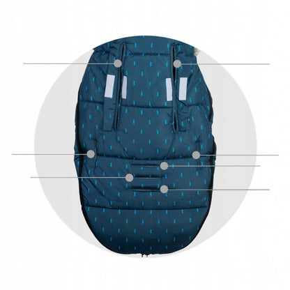 Sac de dormit 95 x 48 cm Ricokids Elmi 720004 - Bleumarin cu modele