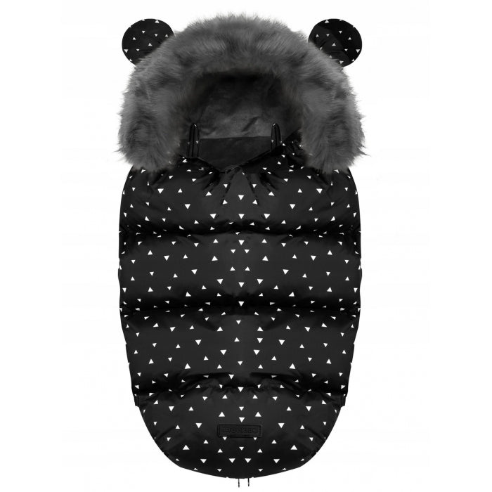 Sac de dormit 95 x 48 cm Ricokids Elmi 720007 - Negru cu triunghiuri albe