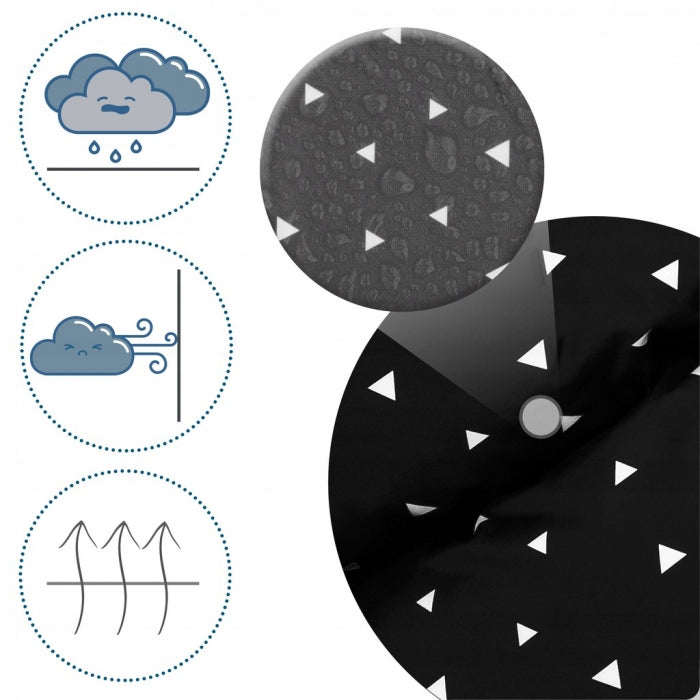 Sac de dormit 95 x 48 cm Ricokids Elmi 720007 - Negru cu triunghiuri albe