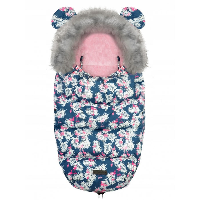 Sac de dormit 95 x 48 cm Ricokids Elmi 720012 - Bleumarin cu flamingo