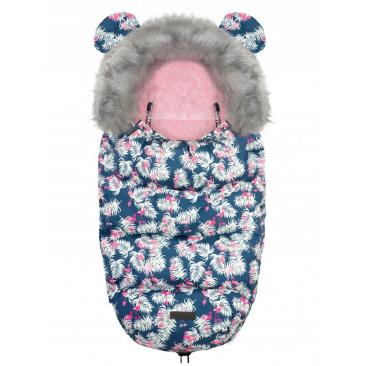 Sac de dormit 95 x 48 cm Ricokids Elmi 720012 - Bleumarin cu flamingo