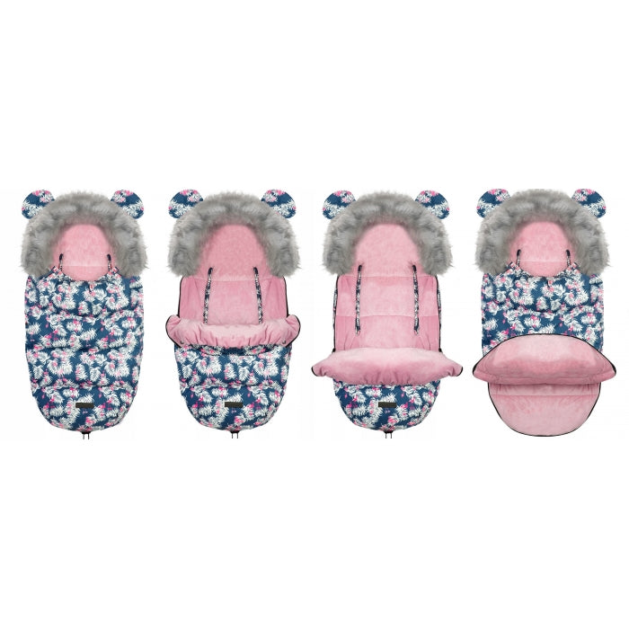 Sac de dormit 95 x 48 cm Ricokids Elmi 720012 - Bleumarin cu flamingo