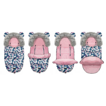 Sac de dormit 95 x 48 cm Ricokids Elmi 720012 - Bleumarin cu flamingo