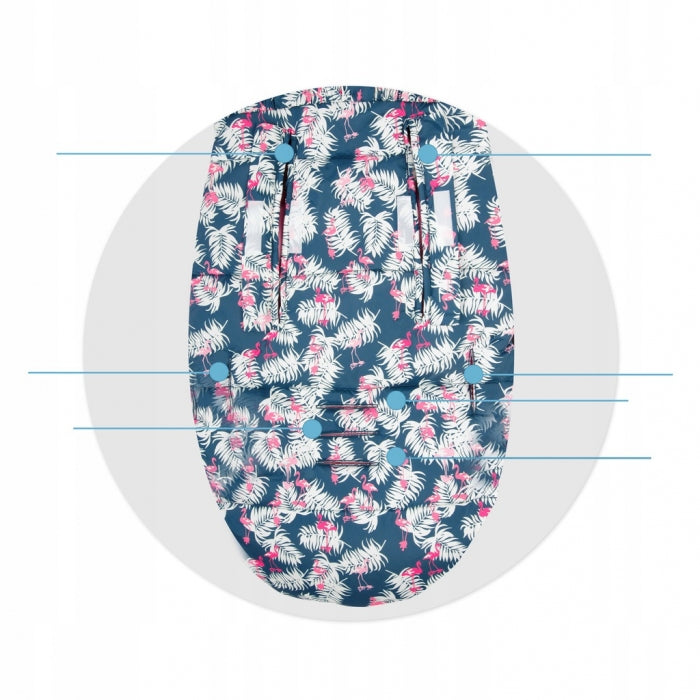 Sac de dormit 95 x 48 cm Ricokids Elmi 720012 - Bleumarin cu flamingo